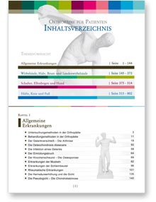 Orthopädie für Patienten - Inhaltsverzeichnis